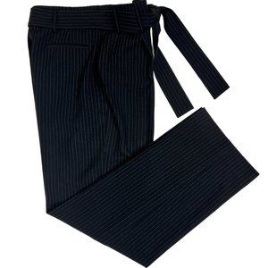 Antonio Melani Black Pinstripe Straight Leg Dress Pants with Waist Tie Size 6